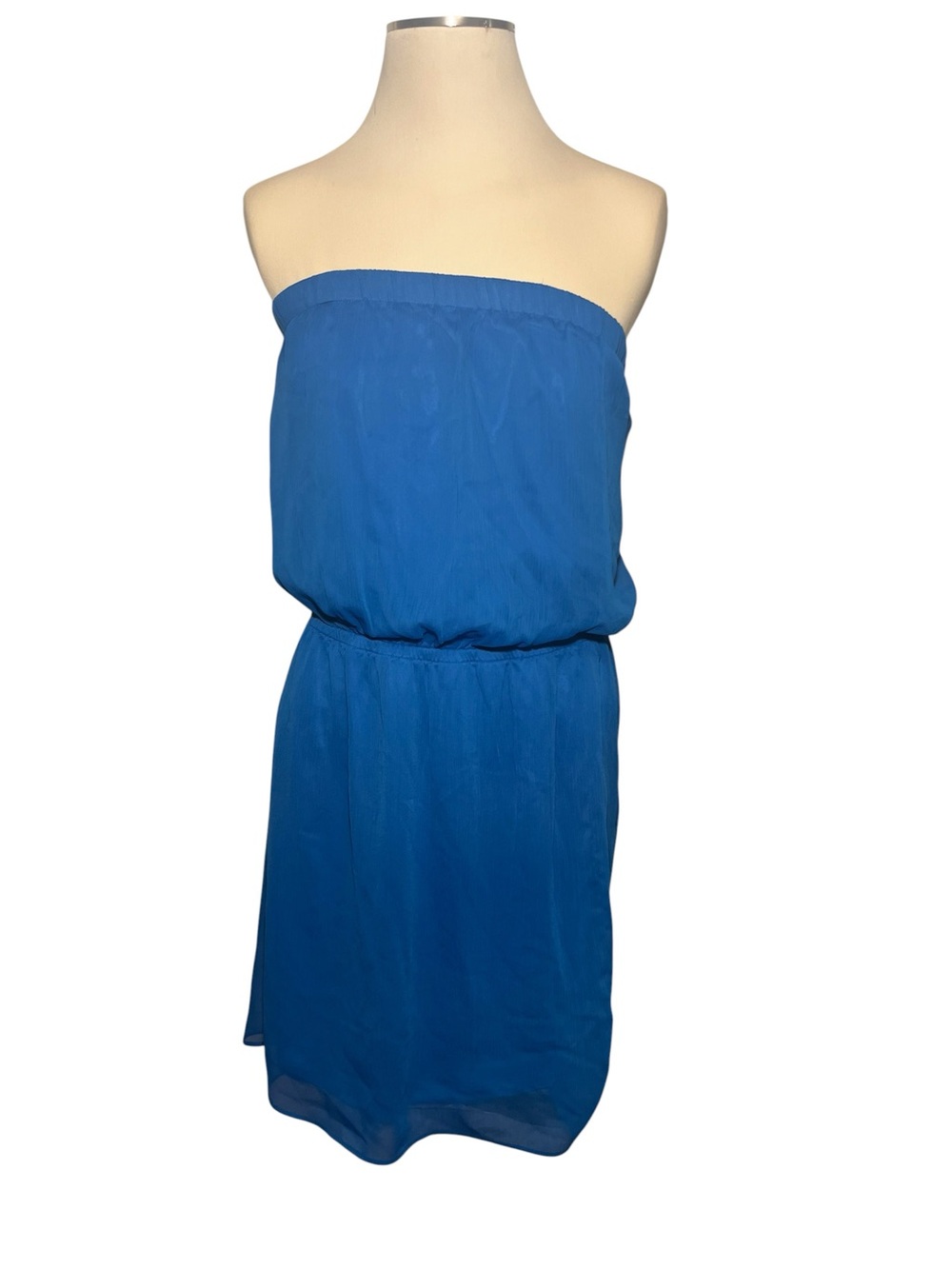 Express Strapless Royal Blue Blouson Dress